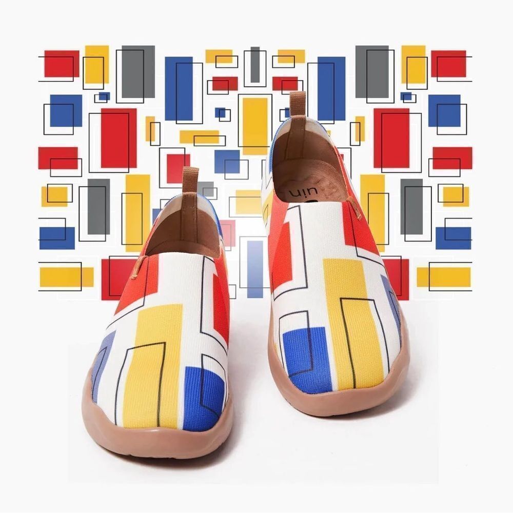 UIN Women's Travel Shoes Slip On Casual Loafers Comfort Sneaker (Color Cubes)